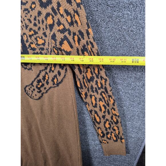Show Me Your Mumu Cardigan Sweater Womens Small Brown Big Bang Leopard Print - Picture 9 of 10